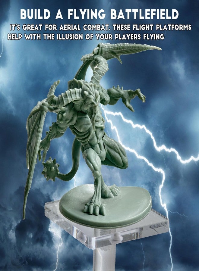 AAiphuwew 6pcs Combat Risers for Flying Miniatures, Adjustable Height Multi-Tiered Raised Platforms Flying Miniatures Combat Riser for Tabletop RPG and Board Games - Image 2